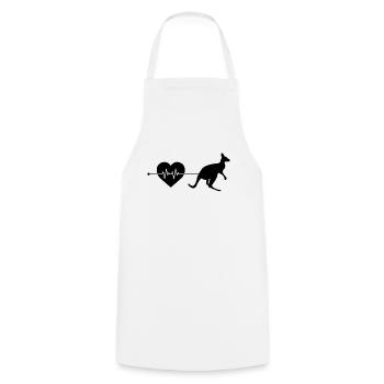 Battements de cœur kangourou - Tablier de cuisine - blanc - Devant - AI Model Male 185 dark (185cm)