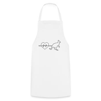 Battements de cœur kangourou - Tablier de cuisine - blanc - Devant - AI Model Male 185 dark (185cm)