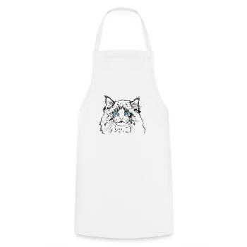 Domestic Cat Ragdoll Pet Cat Breed - Cooking Apron - white - Front - AI Model Male 185 dark (185cm)