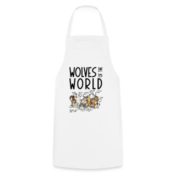 Les loups du monde - Tablier de cuisine - blanc - Devant - AI Model Male 185 dark (185cm)