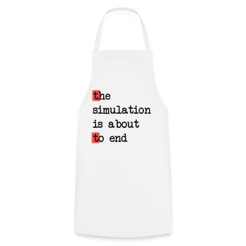 La fin de la simulation, Sci-Fi Matrix Humour Chemise - Tablier de cuisine - blanc - Devant - AI Model Male 185 dark (185cm)