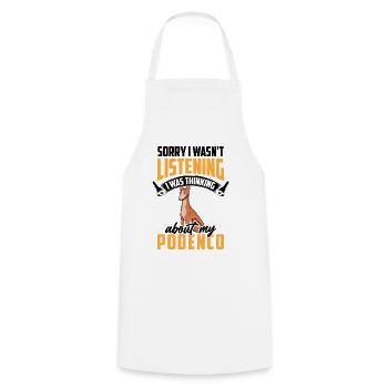 Podenco was distracted Spanish Podenco - Cooking Apron - white - Front - AI Model Male 185 dark (185cm)