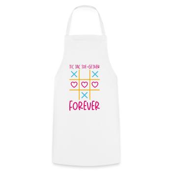 Valentines Kids Family Tic Tac Toe game - Cooking Apron - white - Front - AI Model Male 185 dark (185cm)