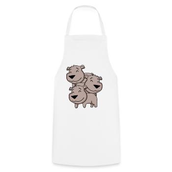 Ours mignons - Ours - Tablier de cuisine - blanc - Devant - AI Model Male 185 dark (185cm)
