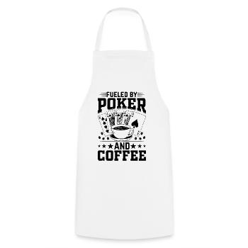 Alimenté par le poker et le café Casino Gambling Poker P - Tablier de cuisine - blanc - Devant - AI Model Male 185 dark (185cm)