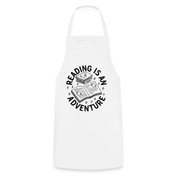 Reading Is An Adventure Book Lover Book Quote Read - Cooking Apron - white - Front - AI Model Male 185 dark (185cm)