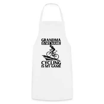 Road Bike Grandma Is My Name Cycling Is My Game - Cooking Apron - white - Front - AI Model Male 185 dark (185cm)