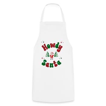 Howdy Santa Christmas Outfit - Cooking Apron - white - Front - AI Model Male 185 dark (185cm)
