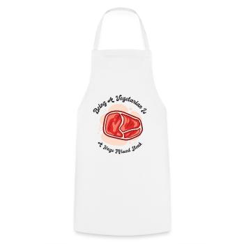 Steak Lover Meat Foodie Steak Meat Lover Beef - Cooking Apron - white - Front - AI Model Male 185 dark (185cm)