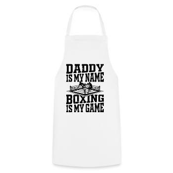 Boxing Daddy est mon nom La boxe est mon jeu Daddy Bo - Tablier de cuisine - blanc - Devant - AI Model Male 185 dark (185cm)