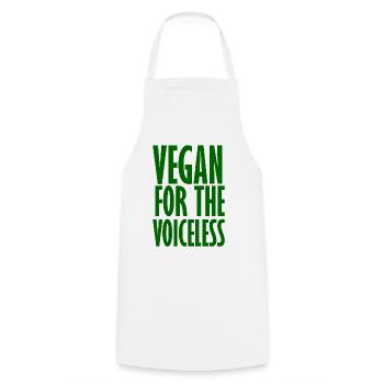 Vegan For The Voiceless - Veganer Spruch - Kochschürze - Weiß - Vorne - AI Model Male 185 dark (185cm)