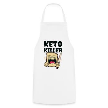 Keto Killer Nutritionist Food Diet Weight Loss - Cooking Apron - white - Front - AI Model Male 185 dark (185cm)