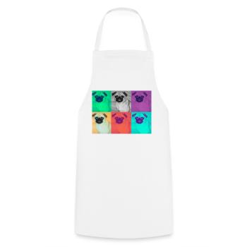Pop Art Dog Design - Cooking Apron - white - Front - AI Model Male 185 dark (185cm)