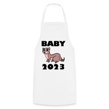 Bébé 2023 - Naissance Enceinte 2023 Grossesse - Tablier de cuisine - blanc - Devant - AI Model Male 185 dark (185cm)
