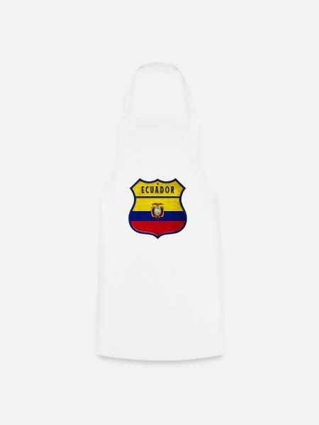 Ecuador Flaggen Wappen Design - Kochschürze - Weiß