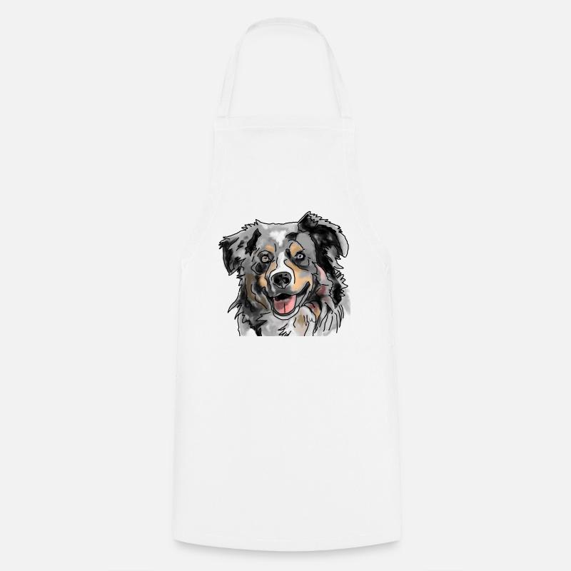 Australian Shepherd - Kochschürze - Weiß
