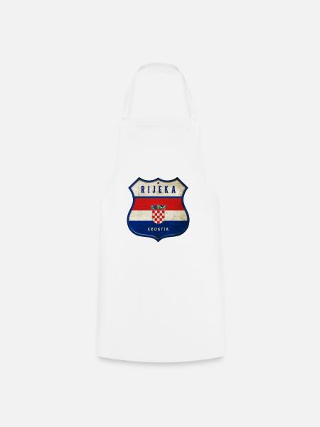 Rijeka Kroatien Flaggen Wappen Design - Kochschürze - Weiß