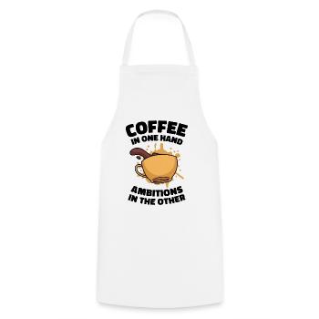 Ehrgeiz Ziel Kaffee-Liebhaber Motivierende Zitate - Kochschürze - Weiß - Vorne - AI Model Male 185 dark (185cm)
