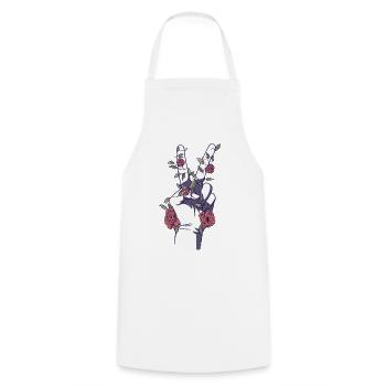 Peace Hand Sign Floral Positive Peace Lover - Cooking Apron - white - Front - AI Model Male 185 dark (185cm)