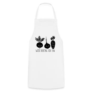 We're Rooting For Vegan Chef Vegetable Vegan Chefs - Cooking Apron - white - Front - AI Model Male 185 dark (185cm)