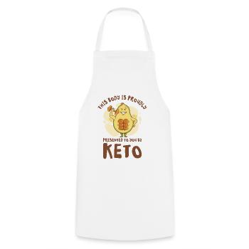 Keto Diet Workout Nutritionniste Avocat - Tablier de cuisine - blanc - Devant - AI Model Male 185 dark (185cm)