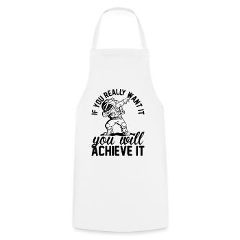 Si vous le voulez vraiment, vous y parviendrez - espace - Tablier de cuisine - blanc - Devant - AI Model Male 185 dark (185cm)