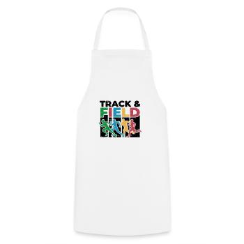 Runner Running Sport Spiel Leichtathletik - Kochschürze - Weiß - Vorne - AI Model Male 185 dark (185cm)