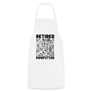 Retired Pipefitter Pipe Wrench Laborer Pipefitters - Cooking Apron - white - Front - AI Model Male 185 dark (185cm)
