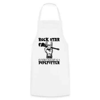 Pipefitter Rock Star Cleverly Laborer Pipefitters - Cooking Apron - white - Front - AI Model Male 185 dark (185cm)