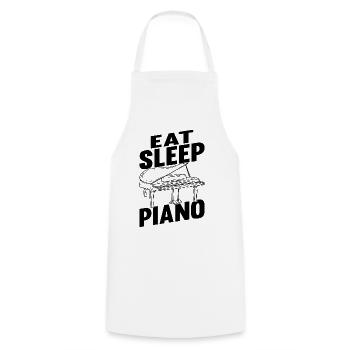 Eat Sleep Piano - Funny Piano Player Pianist Music - Cooking Apron - white - Front - AI Model Male 185 dark (185cm)