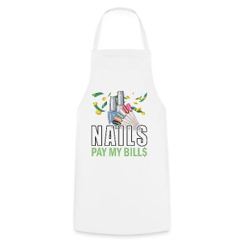 Nails Pay My Bills Manucure - Tablier de cuisine - blanc - Devant - AI Model Male 185 dark (185cm)