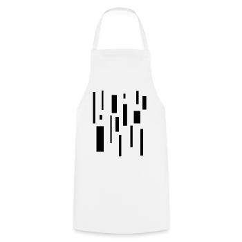 Rectangle abstrait Chaos Géométrie Minimalisme - Tablier de cuisine - blanc - Devant - AI Model Male 185 dark (185cm)