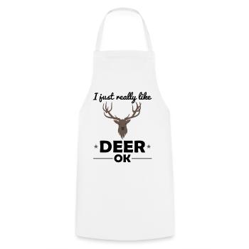 cerf animaux des bois amoureux des animaux dire cadeau - Tablier de cuisine - blanc - Devant - AI Model Male 185 dark (185cm)
