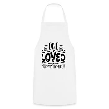 One Love Pharmacy Technician Medication Pharmacist - Cooking Apron - white - Front - AI Model Male 185 dark (185cm)