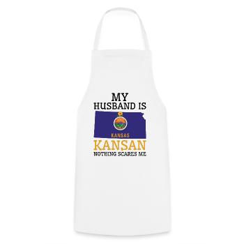 Rien ne me fait peur Kansan mari Kansas - Tablier de cuisine - blanc - Devant - AI Model Male 185 dark (185cm)