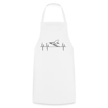 Alpine Skiing Grand Slalom Electrocardiogram ECG Ski - Cooking Apron - white - Front - AI Model Male 185 dark (185cm)