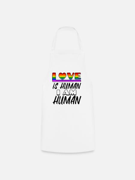Liebe Regenbogen Menschenrechte Statement Lesben - Kochschürze - Weiß