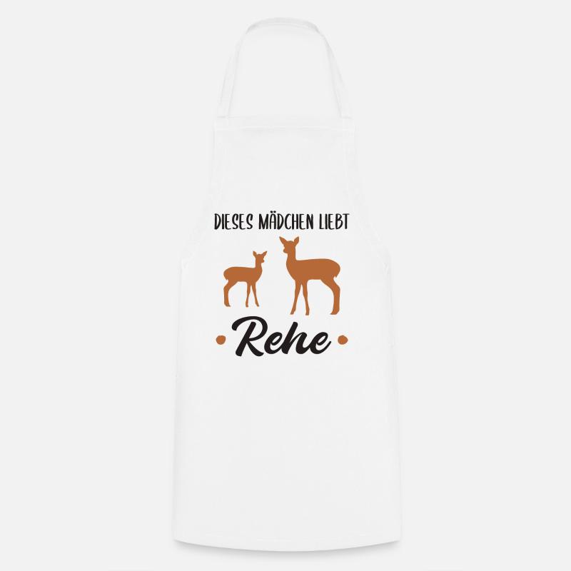 Reh Rehkitz Waldtiere Mädchen Geschenk - Kochschürze - Weiß