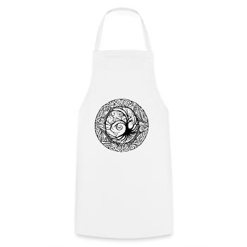 Celtic Circle Ornament - Cooking Apron - white - Front - AI Model Male 185 dark (185cm)
