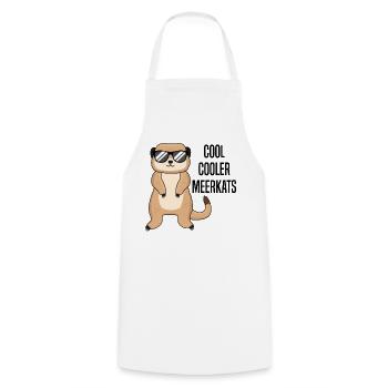 Suricate cool drôle de dicton cadeau - Tablier de cuisine - blanc - Devant - AI Model Male 185 dark (185cm)