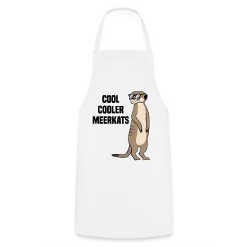 Suricate cool drôle de dicton cadeau - Tablier de cuisine - blanc - Devant - AI Model Male 185 dark (185cm)