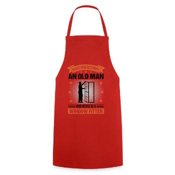 Window manufacturer Old man saying gentlemen gift - Cooking Apron - red - Front - AI Model Male 185 dark (185cm)