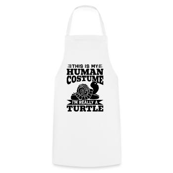 Tortues mignonnes - C’est mon costume humain que je suis vraiment - Tablier de cuisine - blanc - Devant - AI Model Male 185 dark (185cm)