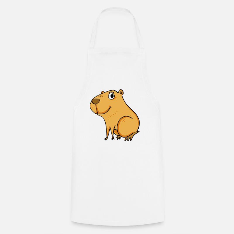 Capybara capybara motif - Cooking Apron - white