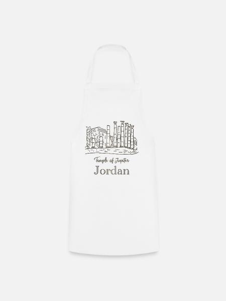 Jordanien, Gerasa, Tempel des Jupiter - Kochschürze - Weiß