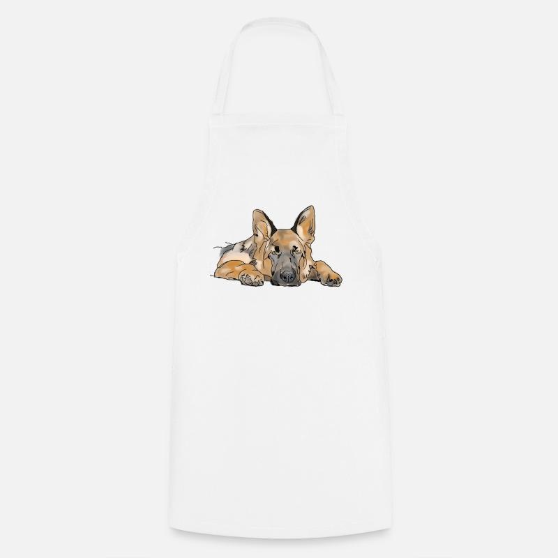 Schäferhund - Kochschürze - Weiß