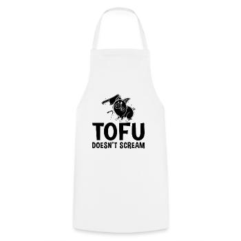 Le tofu ne crie pas au véganisme Pas d’amateur végétalien de viande - Tablier de cuisine - blanc - Devant - AI Model Male 185 dark (185cm)