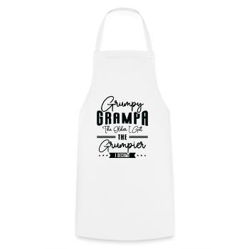 Grumpy Grandpa Vintage Typographie Vieille personne - Tablier de cuisine - blanc - Devant - AI Model Male 185 dark (185cm)