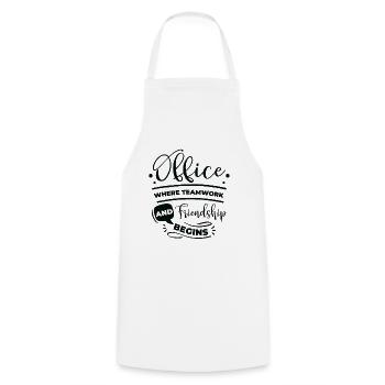 Coworker Friendship Office Work Family Teamwork - Cooking Apron - white - Front - AI Model Male 185 dark (185cm)