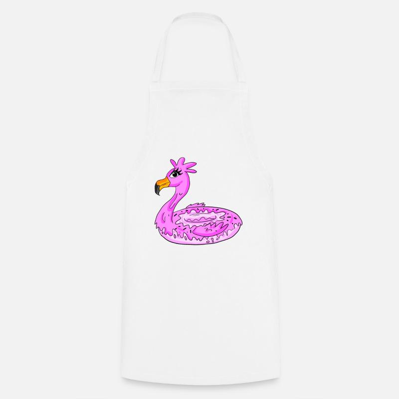 Beignet flamant rose - Tablier de cuisine - blanc